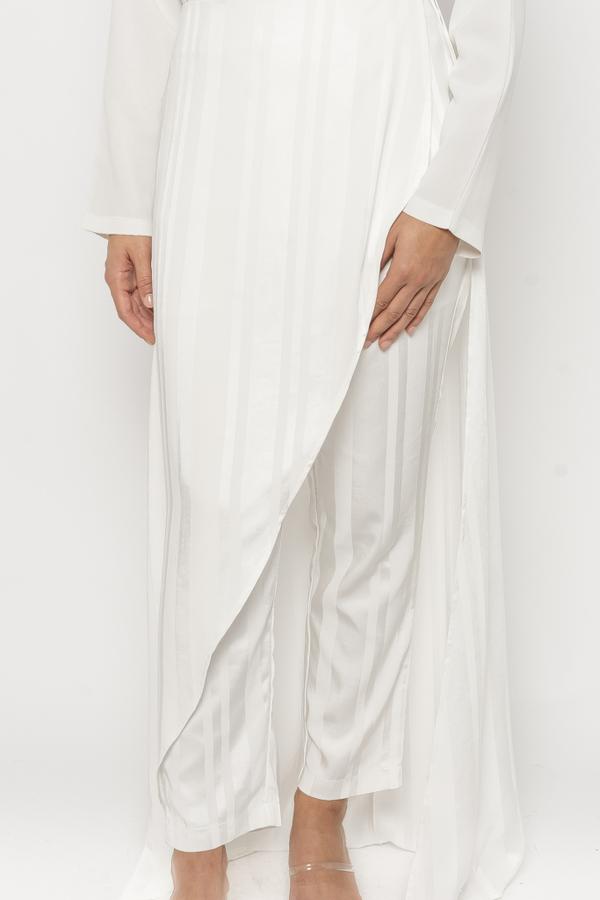 Hana white stripe overlay pants
