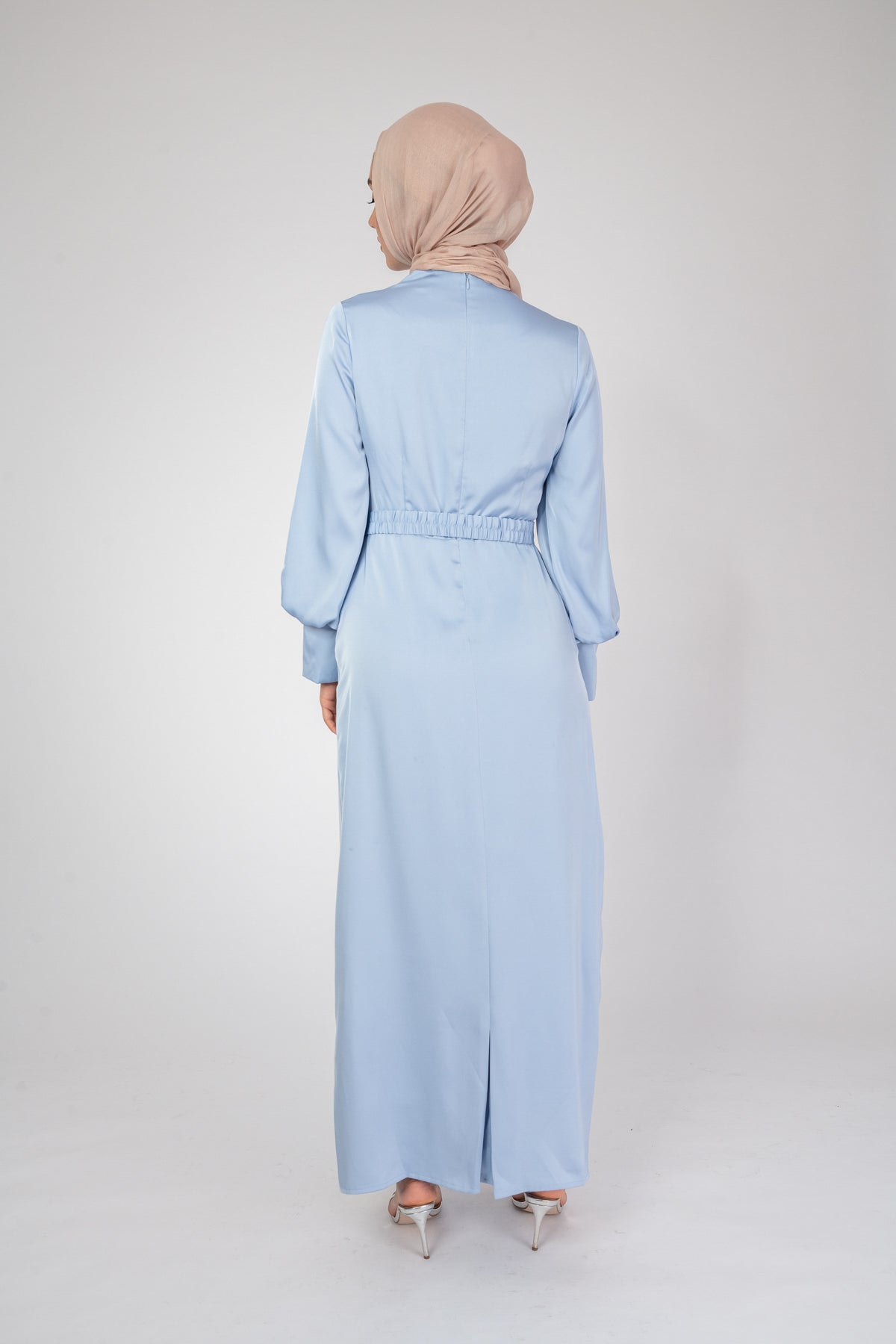 'Sky is the Limit' Satin Dress - Blue
