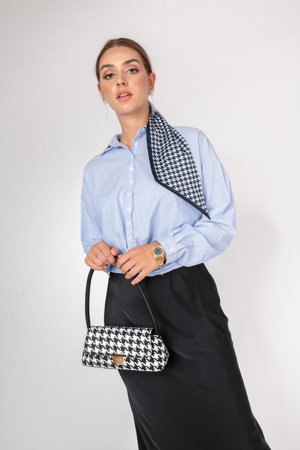 'Maria' Satin Maxi Skirt - Black