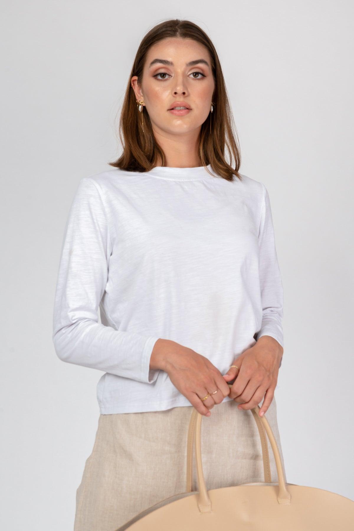 'Morning Dew' White Cotton Crop Top